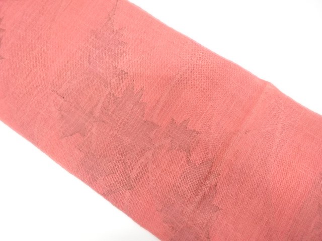 JAPANESE KIMONO / NAGOYA OBI FOR SUMMER / TSUMUGI / WOVEN MAPLE 
